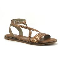Atelier Tropezien SH333 Bronze - Sandale plate Femme - Cuir tresse
