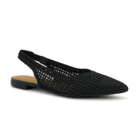 Valentina 373252-2 preto - Chaussure plate noire avec bride arriere