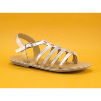 Minibel LOTUS Silver - Sandale spartiate fille cuir argent