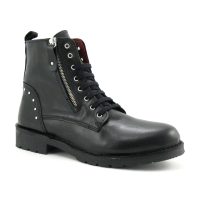 Brans 13608 Noir - Clous arriere - Boots Femme cuir noir