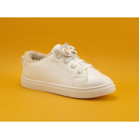 DT New York B337830 White - Lacet elastique Animal - Sneakers fille
