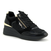Tamaris 1-23703-41 Black Gold - Sneaker Femme semelle compensee
