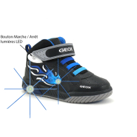 Geox J369CE INEK - Black Lt blue - Sneaker montante GARCON noire et bleue