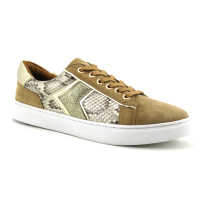 The Divine Factory QL4704 Taupe - Or python - Sneakers Femme