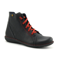 Jungla 4989 - Noir - Boots Femme - Lacet elastique rouge