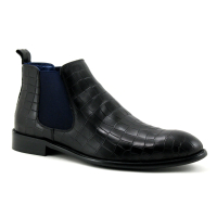 Kdopa MURRAY Noir - Boots Chelsea Homme aspect cuir croco