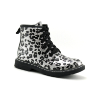 Wipop WUYIT Noir Argent Leopard - Boots fille avec zip