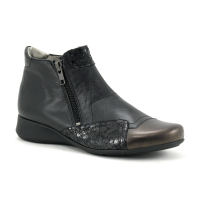 Pedi Girl OLDIA - Noir Moka - Boots confort Femme - Fermeture zippee