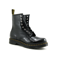 Dr Martens 1460 Black patent croco - 26262001 - Boots noir verni