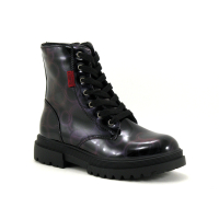 Chipie 520-045 - Boots fille noir verni - Bulles rose metal