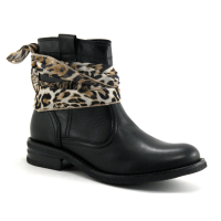 GoodStep 9510-B03 Noir - Boots Femme foulard leopard
