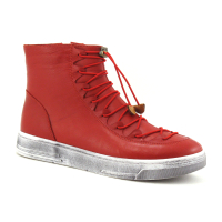Lily Mood 26-1220 Red - Boots Femme cuir rouge - Elastique