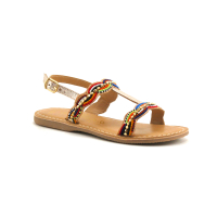 Wipop AXIAL Or Perles multicolores - Sandale fille