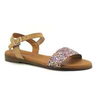 Eva Frutos 9190 Natural Glitter Multi - Sandale plate Femme