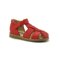 Acebos 1235AT - Sandale BEBE bout ferme - cuir rouge