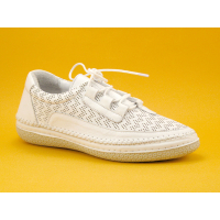 Morans GUTHER Blanc - Chaussure a lacet femme -  cuir blanc
