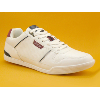 Kappa LENOM 341E2CW A8X White Red dk - Sneakers blanche Homme