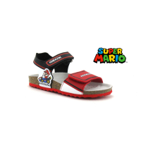 Geox Mario Kart J258LB Ghita Red black - Sandale GARCON 2 Velcros