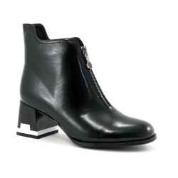 Metamorf Ose MACAREL Noir verni - Boots Femme -Talon noir et blanc