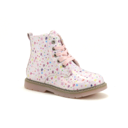 Happy Bee B595180 Pink - Boots fille rose avec etoiles multicolores