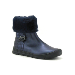 Bopy Sefour marine boots fourrure bleu zip