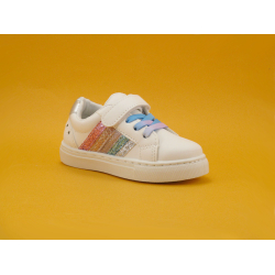 Happy Bee B939960 White Multi - Sneakers fille blanches et multicolores