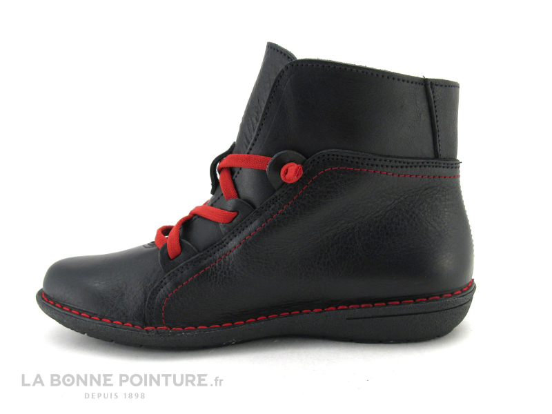 Jungla Boots Noir Lacet élastique rouge 5217 3