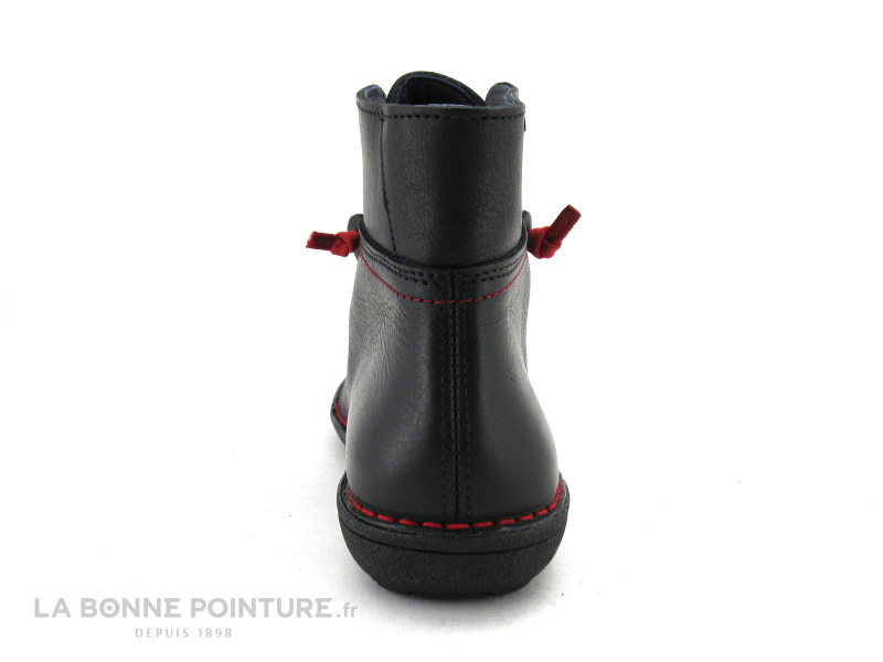 Jungla Boots Noir Lacet élastique rouge 5217 4