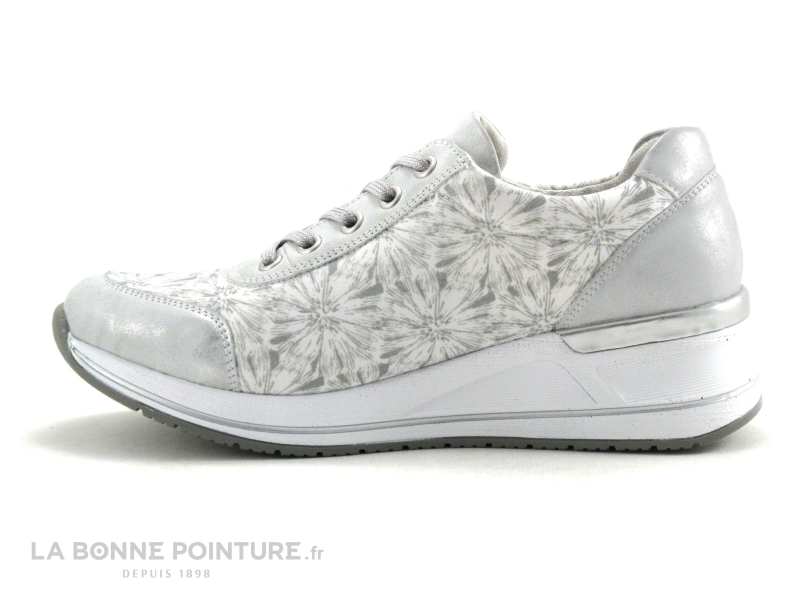 Achat chaussures Remonte Femme Basket, vente Remonte D3203-90 Blanc Argent  - Basket compensee Femme