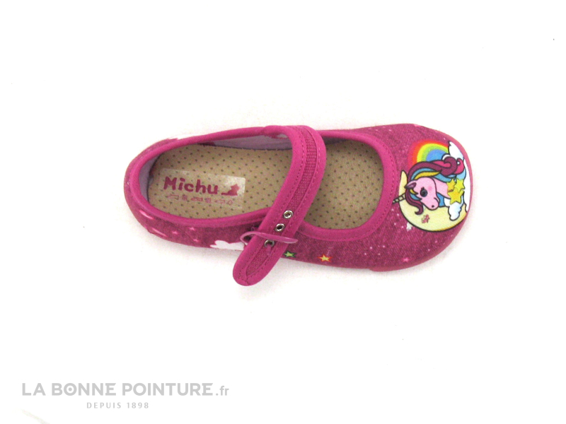 Achat chaussures Michu Shoes Enfant Chausson Pantoufle, vente Michu Shoes  2571 Rose Fuchsia - Licorne - Chausson ballerine fille