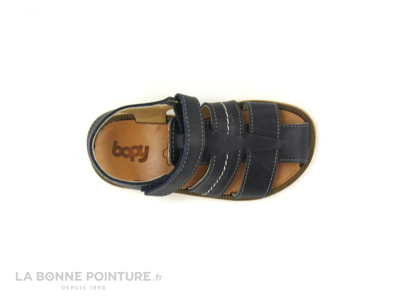Bopy EPARC Marine - Sandale BEBE cuir bleu marine - velcro 5