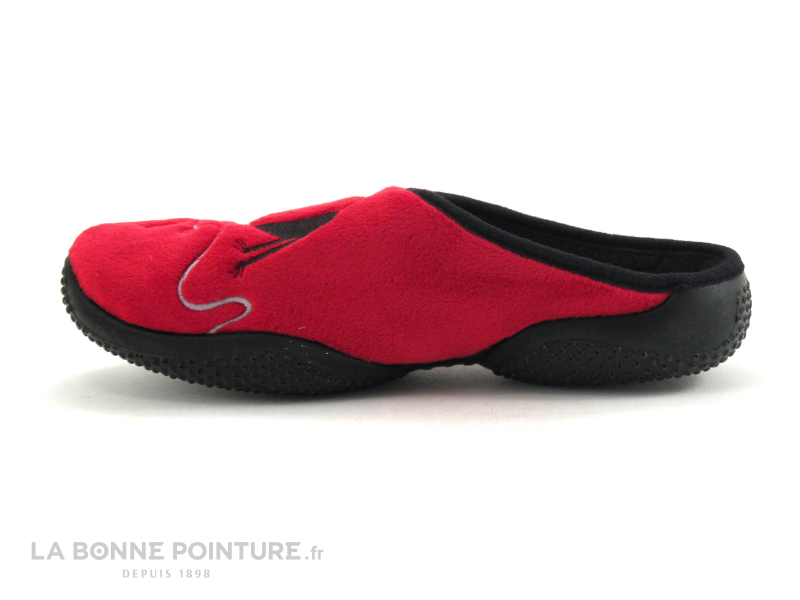 AirPlum BOOGY Rouge - Chat noir - Pantoufle femme 2