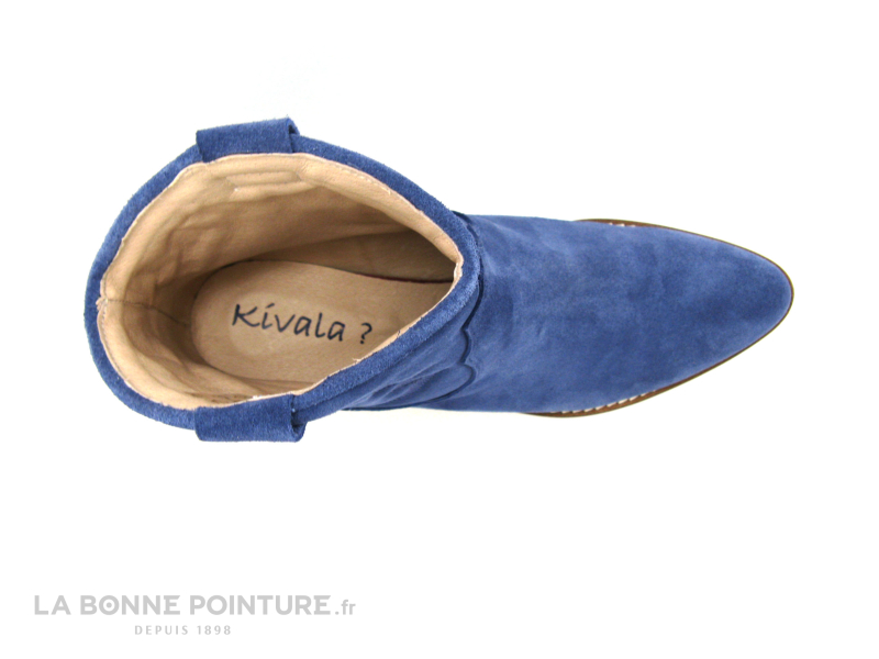 Caty Kivala TEXAS Velours bleu - Boots femme 6
