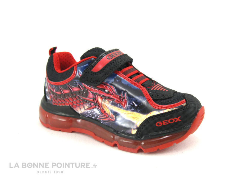 Geox J6444A Android Black Red Sneakers 5