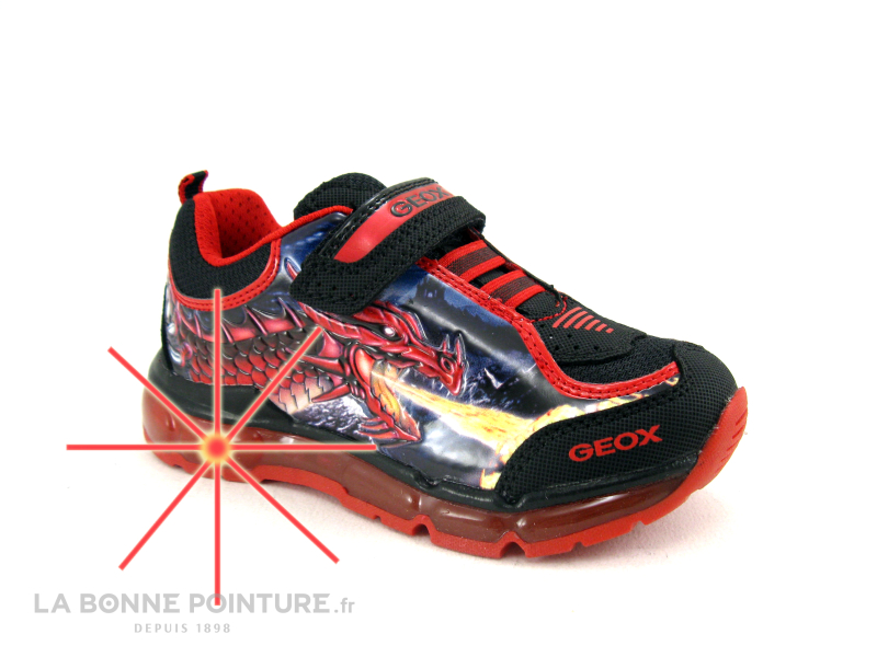 Geox J6444A Android Black Red Sneakers 1