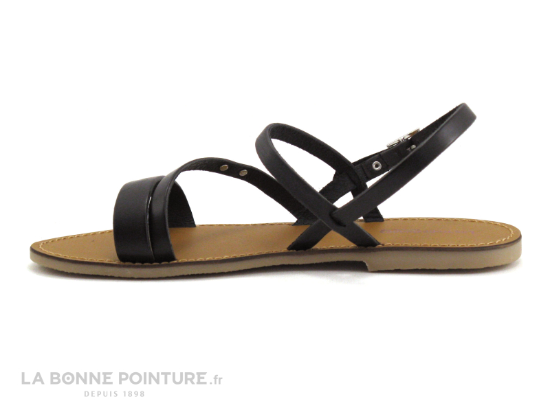 Tropeziennes BADEN Noir 11426 - Sandale plate 3