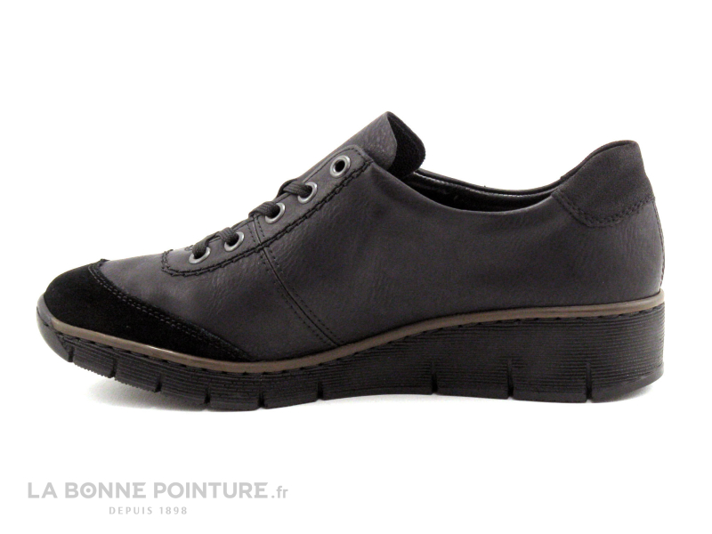 Rieker 53721-00 - Noir - Chaussure compensee lacet 3