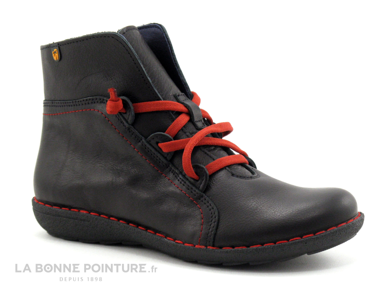 Jungla Boots Noir Lacet élastique rouge 5217 1