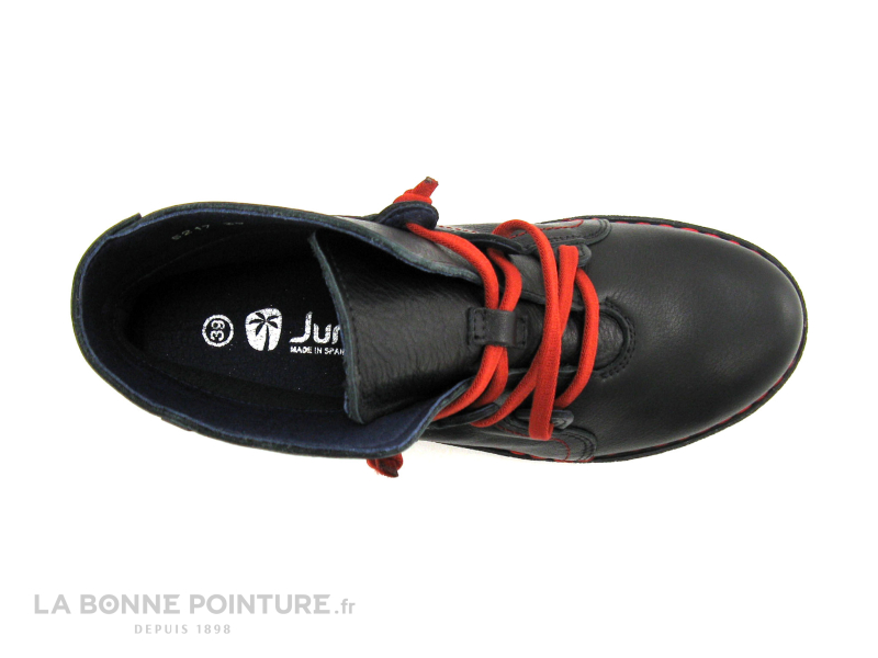 Jungla Boots Noir Lacet élastique rouge 5217 6