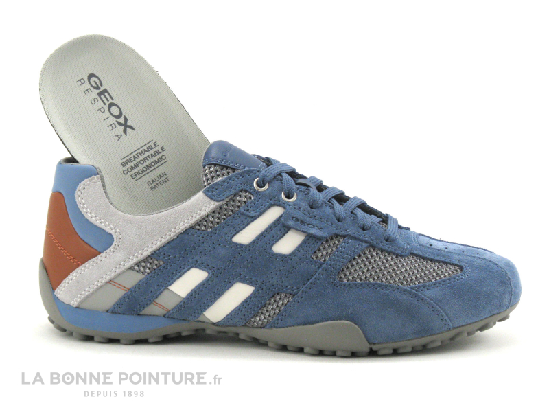 Achat chaussures Geox Homme Basket, vente Geox U8207E Bleu Gris - Basket Homme