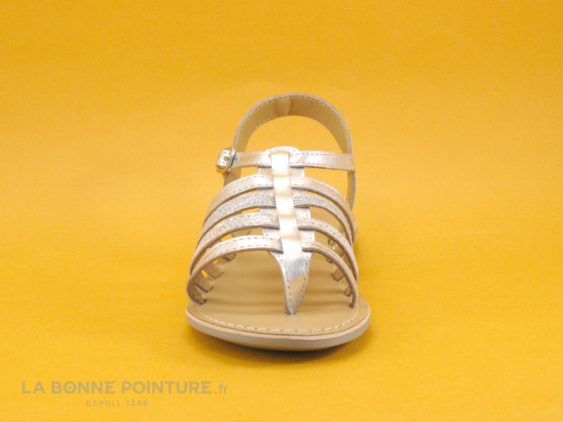 Minibel LOTUS Silver - Sandale spartiate fille cuir argent 2