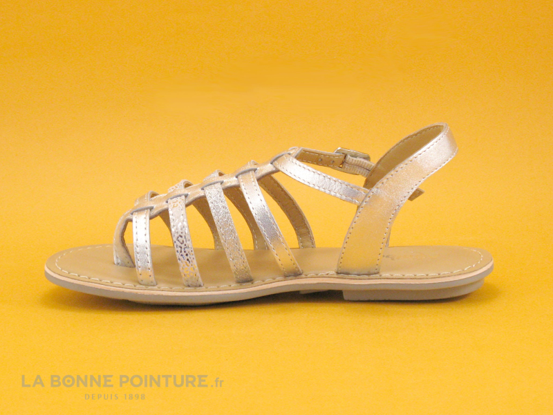 Minibel LOTUS Silver - Sandale spartiate fille cuir argent 3