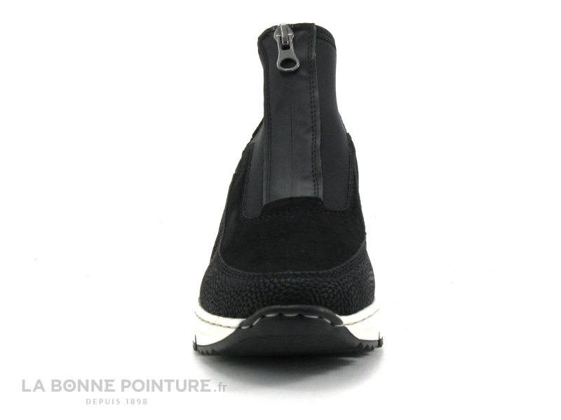 Rieker N6352-00 - Noir - Boots Femme semelle compensee - Zip dessus 2