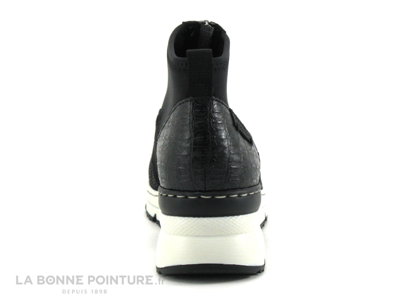 Rieker N6352-00 - Noir - Boots Femme semelle compensee - Zip dessus 4