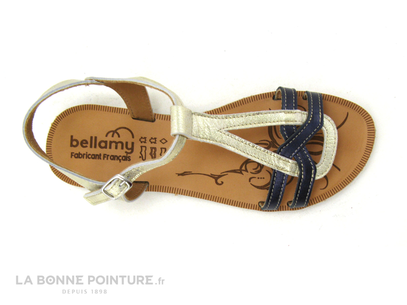 Bellamy TILOU Or Marine - Sandale cuir fille 6