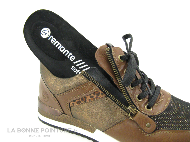 Remonte R2543-22 Chestnut Noir Bronze - Sneakers mode Femme 5