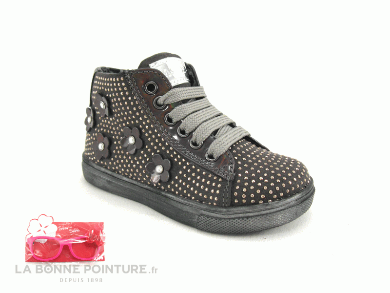 Asso Shoes 44314 Grey Argent Strass Basket montante 1
