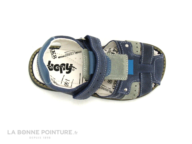 Bopy ELVIS - Bleu marine - Gris - Sandale velcro GARCON 6