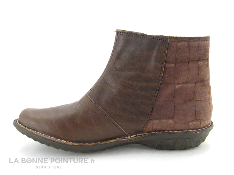 Alce Shoes Boots cuir lisse et velours marron Moka 8827 3