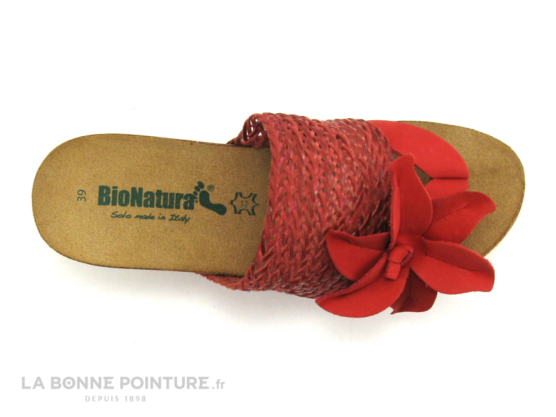 BioNatura 24A2029 Rouge Corail - Fleur - Mule Entre-doigts compense 6